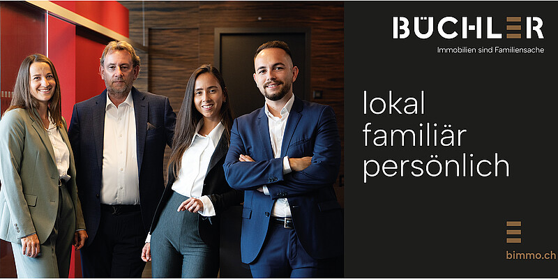 Zeigt die Familie Büchler auf einem APG F12-Plakat